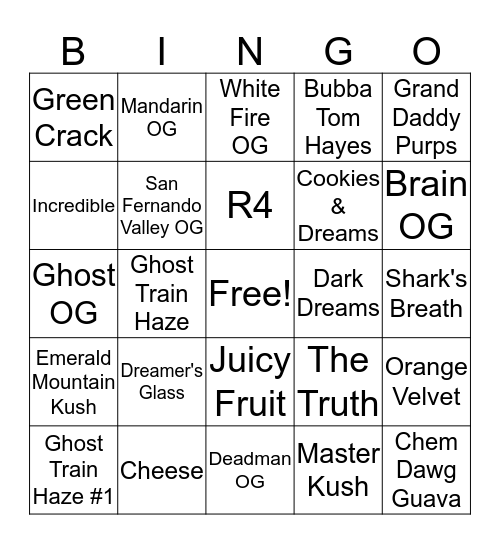 Advanced Bingo 1 Bingo Card