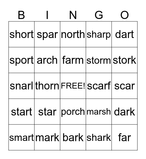 ar, or Bingo Card