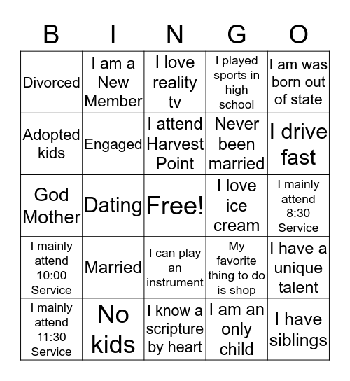 REST! Bingo Card