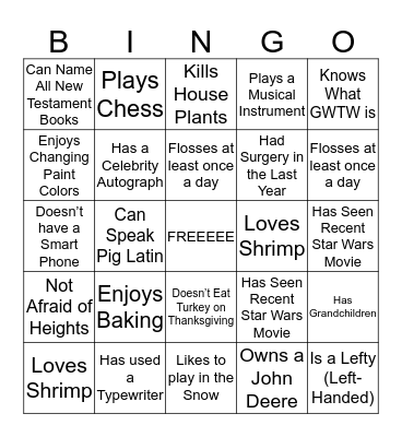 OrrVilla Bingo Card