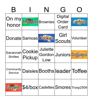 Girl Scout Cookies! Bingo Card