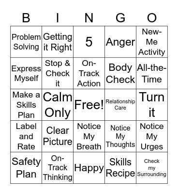 The Skills System! Bingo Card