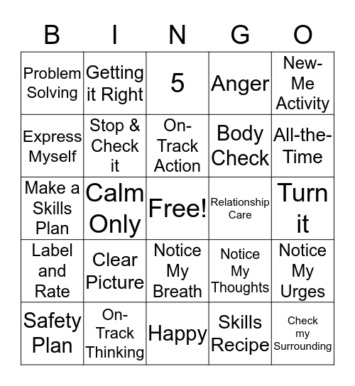 The Skills System! Bingo Card
