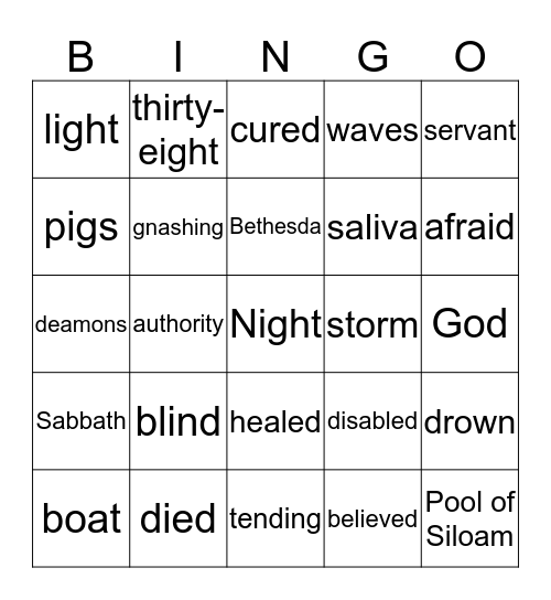 Miracle Bingo Card