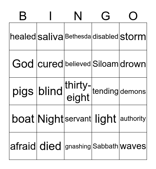 Miracle Bingo Card