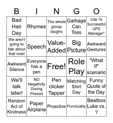 Presort Bingo  Bingo Card