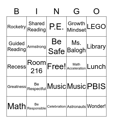 Balogh's Bingo! Bingo Card