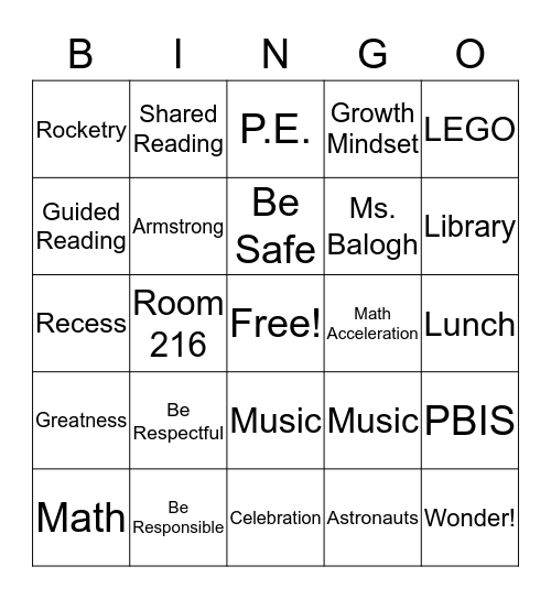Balogh's Bingo! Bingo Card