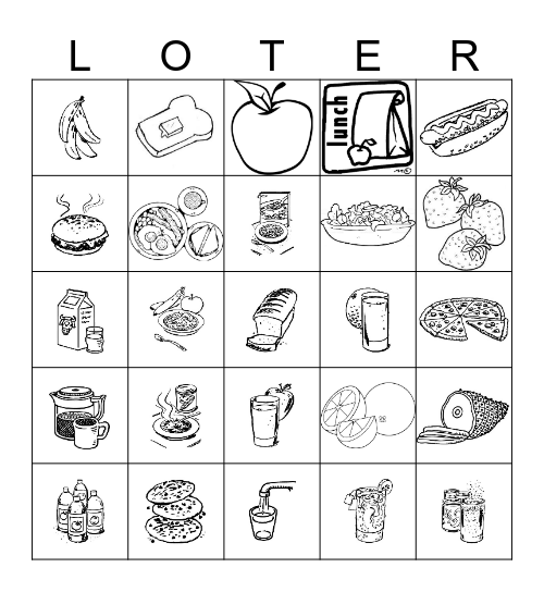 El desayuno o El almuerzo Bingo Card