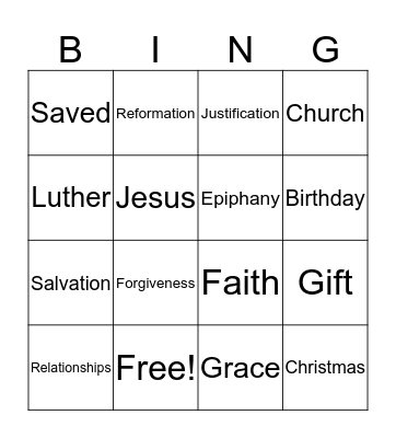 Justification Bingo Card