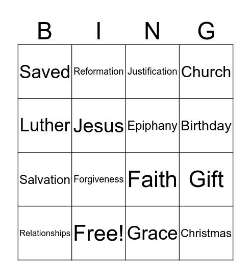 Justification Bingo Card