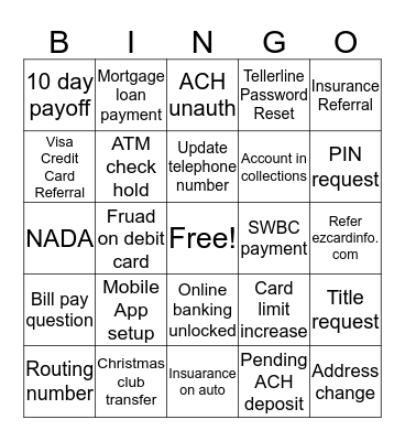 Discover-e Center Bingo Card