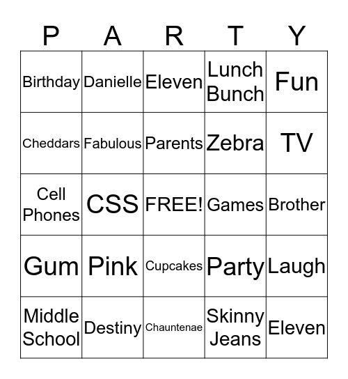 Elated to be Eleven Bingo Card