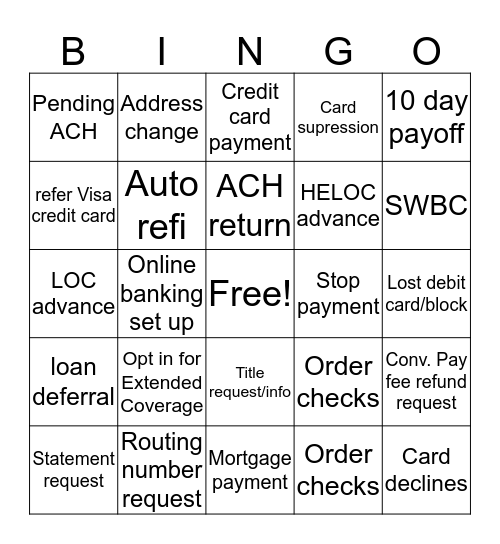 Discover-e Center Bingo Card