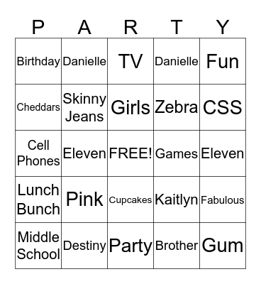 Elated to be Eleven Bingo Card