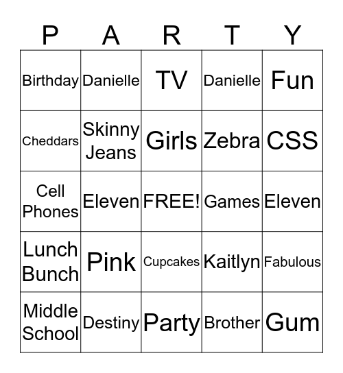 Elated to be Eleven Bingo Card