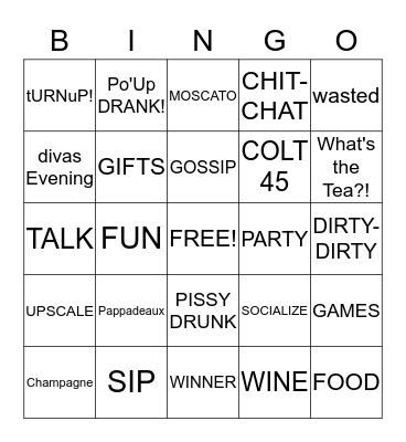 SIP & CHAT EXTRAVAGANZA Bingo Card