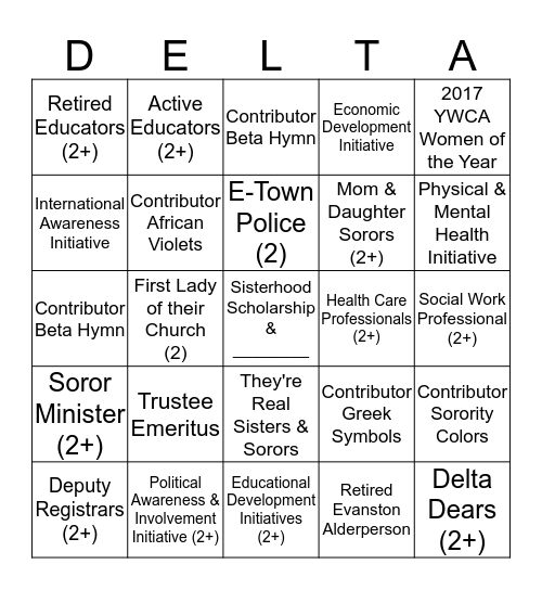 ENSA BINGO 2018  Bingo Card