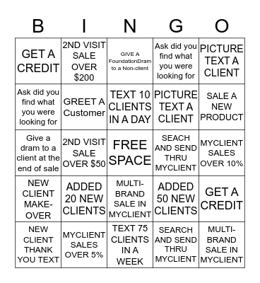 MY CLIENT & MAGIC BINGO Card
