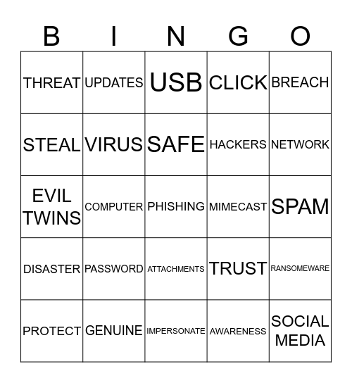 WalkersSecure Bingo Card