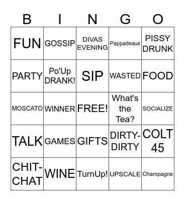 SIP & CHAT EXTRAVAGANZA Bingo Card