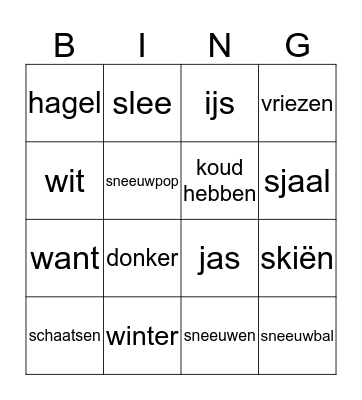 Winter Bingo Card