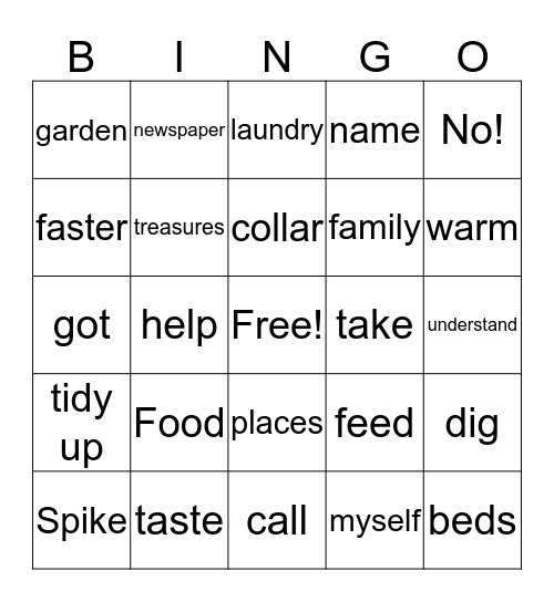 NO! Bingo Card