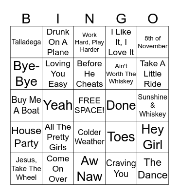 Country Bingo Card