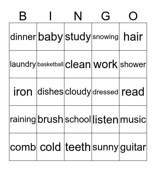 ESL Bingo Card