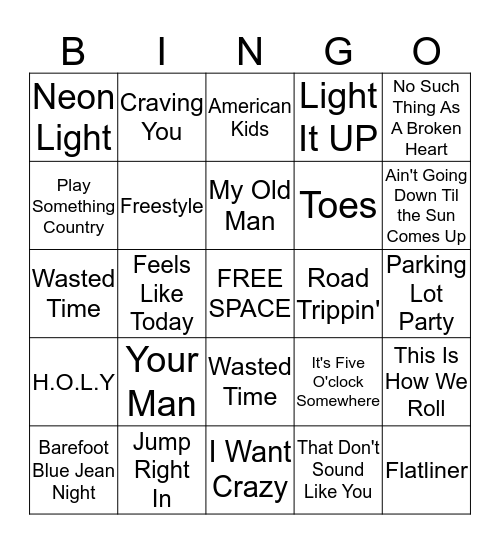 Country Bingo Card