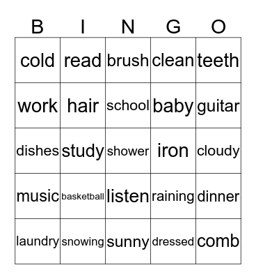 ESL Bingo Card