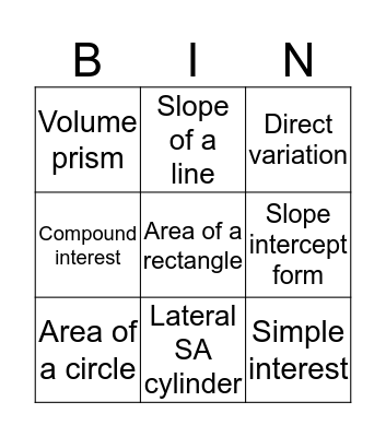 Bingo card Bingo Card