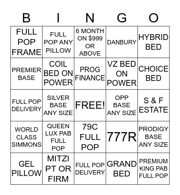 POWER BINGO Card