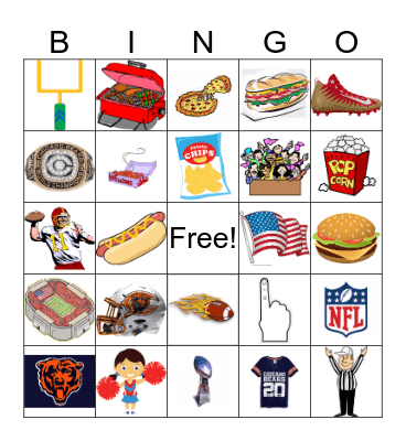 Super Bowl Bingo Card