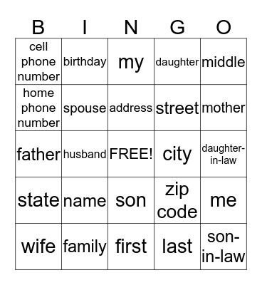 Bingo Card