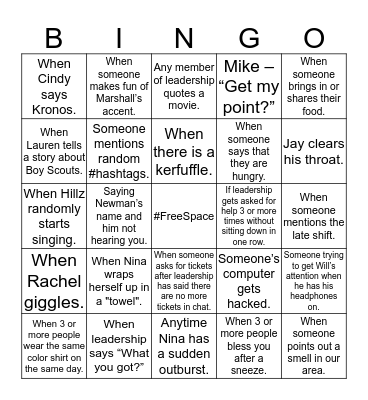 CCED Bingo Card