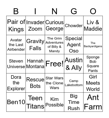 Guess the TV Show Bingo Card
