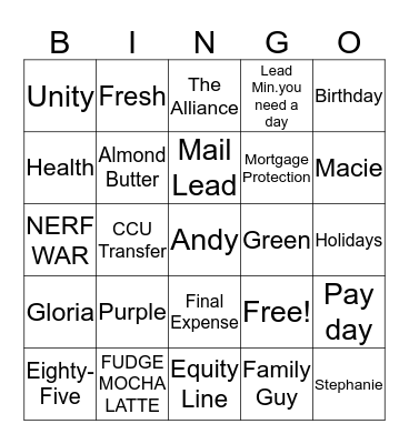 WOULD YOU LIKE TO PLAY A GAME ? Bingo Card