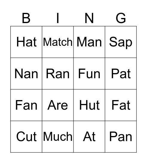 Sam, Pat, and Nan Bingo Card