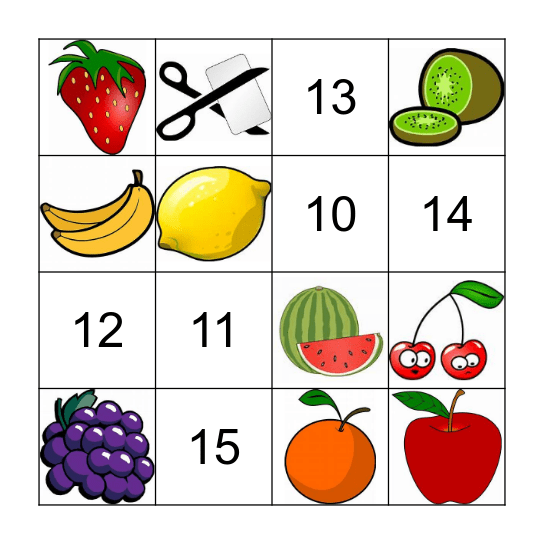 Fruit Bingo! Bingo Card