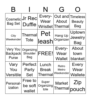 Thirty-One Bingo Fun! Bingo Card