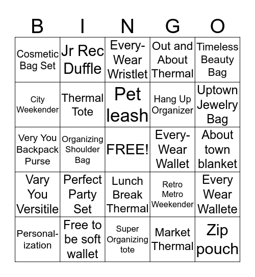 Thirty-One Bingo Fun! Bingo Card