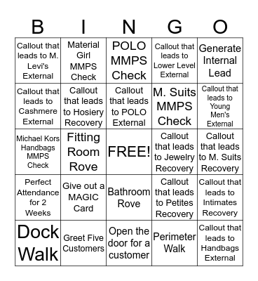VSO BINGO Card