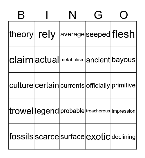 Monsters in the Water Bingo Card