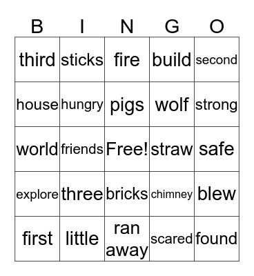 Kinders Bingo Card