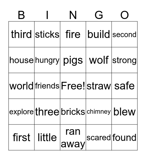 Kinders Bingo Card