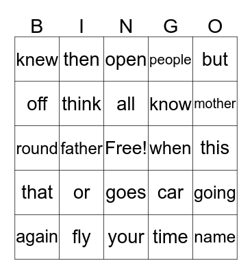 1.4  Bingo Card