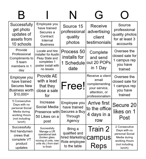 Traffic & Marketing Bingo Card