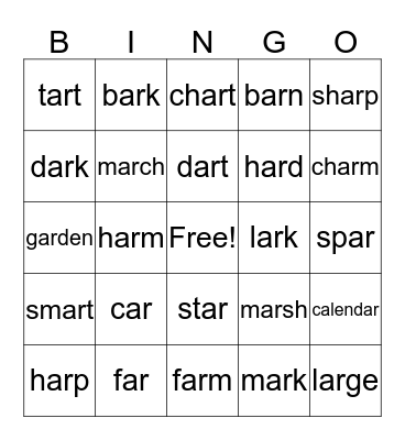 Ar Bingo Card