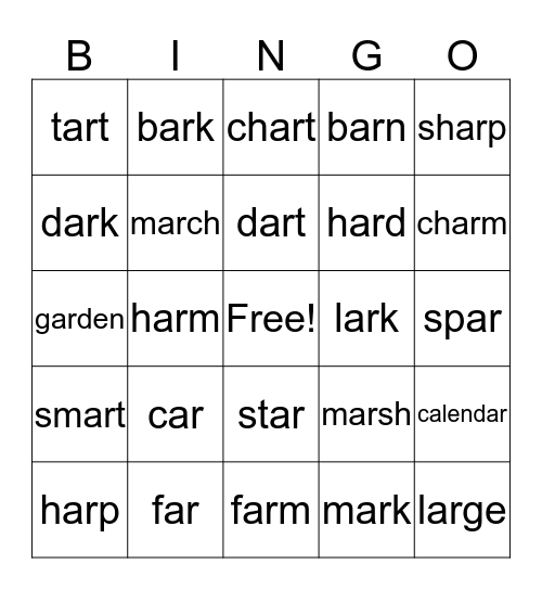 Ar Bingo Card